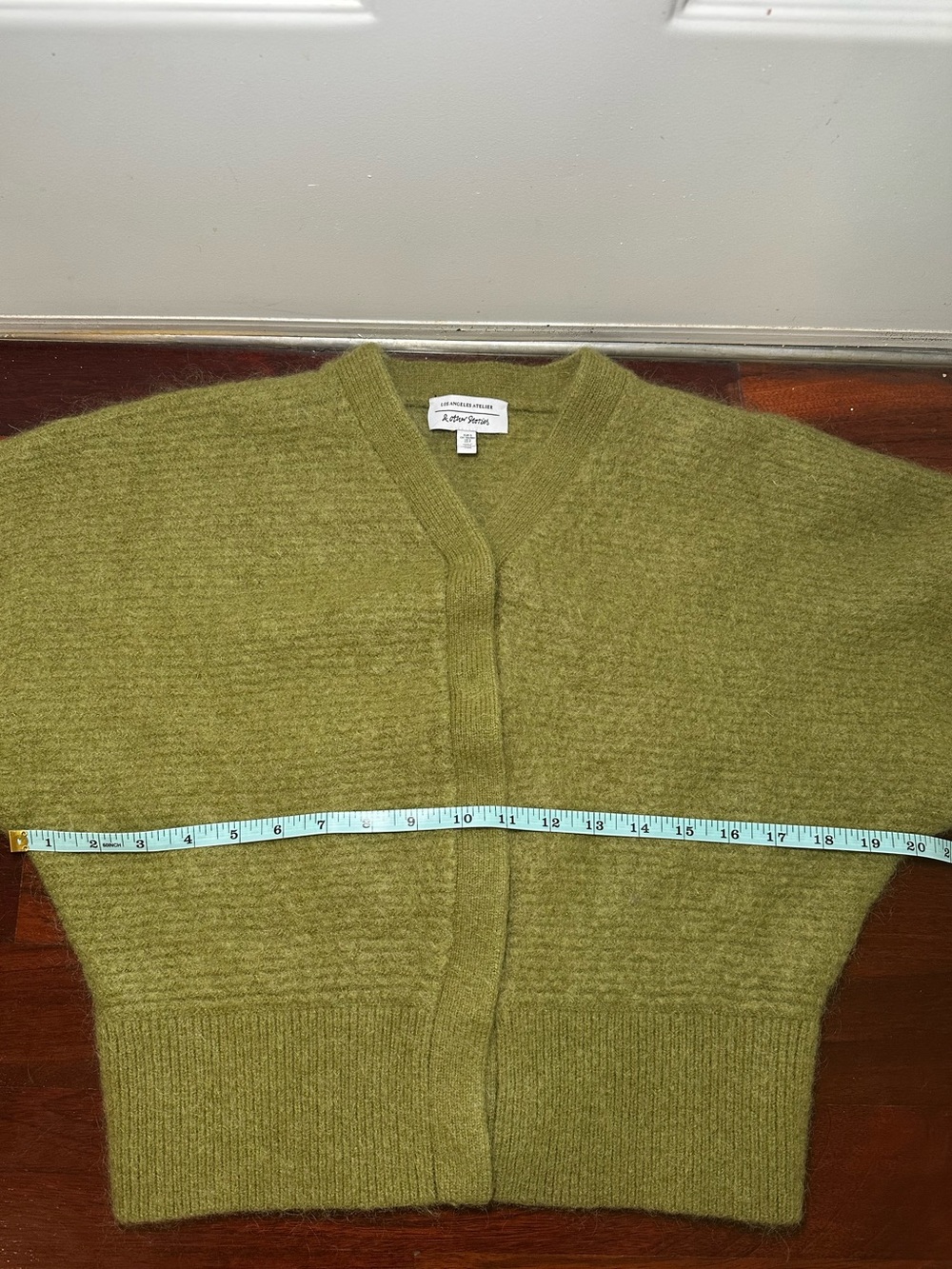 & Other Stories Los Angeles Atelier Mohair Wool Cardigan Green Size S Fall Cozy - Picture 6 of 9